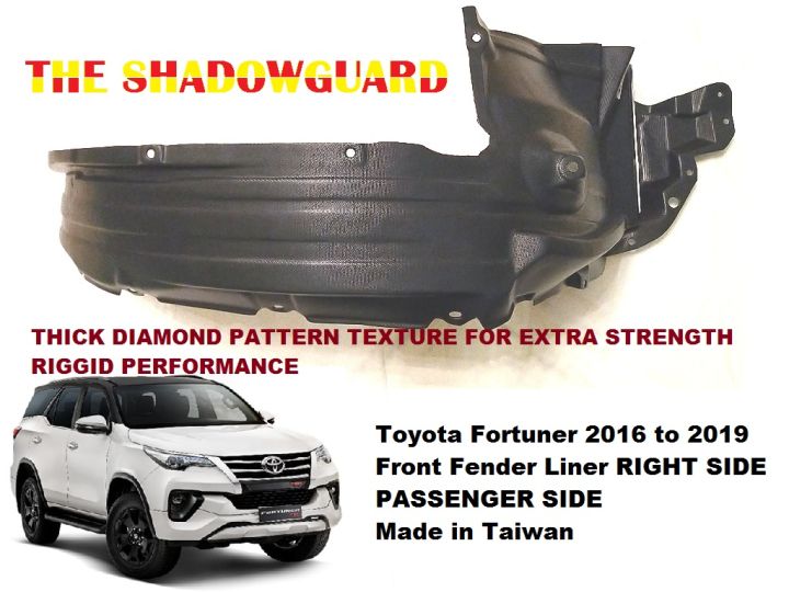 Toyota Fortuner 2016 to 2019 Front Fender Liner RIGHT SIDE PASSENGER SIDE Made in Taiwan Lazada PH