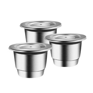 【i Cafilas】[NESC01] Reusable Coffee Capsule Coffee Pods Filter Refillable Stainless Steel Coffee Filters With Tamper Espresso Coffee Crema Maker for Nespresso Machine Inissia C40D40F111 Lattissima OnePro F456Touch