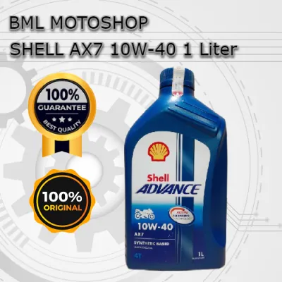 Oli Shell AX7 10W-40 1L Orisinil Oli Motor Bebek atau Manual Semi Sintetis