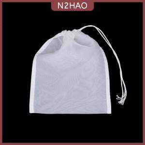 N2HAO Túi Lọc Sữa đậu nành 100 lưới lọc tốt Túi tái sử dụng nước trái cây cà phê sữa đậu nành dây rút túi lọc nhà bếp lọc thực phẩm