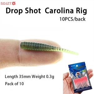 🚚【Local Express Delivery】🚚 10pcs 35mm 0.3g Lua Root Fishing Soft Bait Threaded Soft Bait Mini Soft Worm Straight Tail Lua Bait