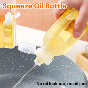 500ml Oil Bottle Leakproof Kitchen Simple Squeeze Pot Resistant PP5 Material Precise Quantity Control for Salad Camping BBQ
