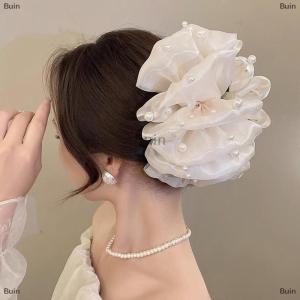 [COD] Buin Summer Sweet Multi-layer Mesh Tulle Big Bow Hair Claw Clips For Women Elegant Bowknot Ponytail Clip New Headdress Accessories