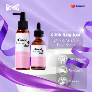 GOODHAIRDAY HAIR OIL & HAIR TONIC (FREE GIFT) Memperkuat Akar Rambut & Mempercepat Pertumbuhan Rambut 100ML & 60ML / Serum Rambut / Hair Tonic Penumbuh Rambut Kebotakan Ampuh Dan Cepat / Minyak Penumbuh Rambut / Rosemary Oil Murni ORIGINAL BPOM