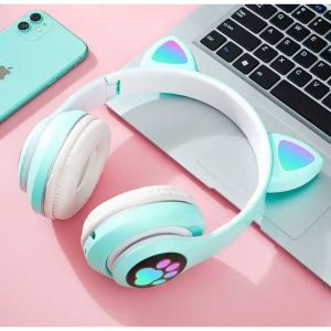 LUXE Headphone STN-28 Bando Bluetooth Wireless Cat Ear HiFi Stereo Bass Model Telinga Kucing Led