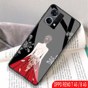 Softcase Glass Kaca OPPO RENO 7 4G / 8 4G - Casing Hp [ A05 ] Pelindung Hp OPPO RENO 7 4G / 8 4G - Case Hp - Bisa Bayar Di Tempat!!