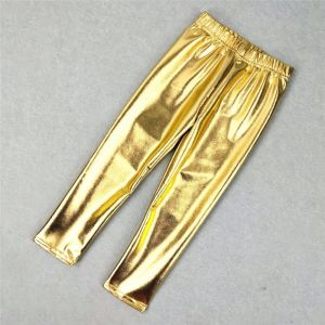 UNIITY Elastic Kids Leggings Gold Silver Faux Leather Skinny Fashion Pencil Pants Girls