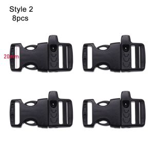 TANTUANG 2/4/8pcs Plastic Bag Parts Curved Emergency Tool Side Release Buckle Bracelet Strap Survival Whistle Buckles Paracord Accessories