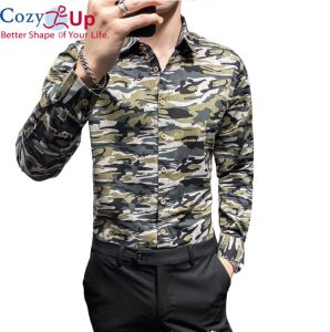 Ấm Cúng Up Áo Sơ Mi Nam Dài Tay In Hoa Ôm Sát Mùa Xuân Mới Đầm Thường Ngày Lễ Tiệc Tùng Thương Hiệu Thời Trang Áo Sơ Mi Hoa Homme