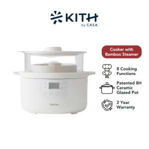 KITH KYO Electric Cooker with Bamboo Steamer | MEC-3L-OW