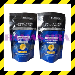 BLESSING Smoothing Treatment 125ml Pouch Step1 + Step2 Obat Krim Pelurus Rambut Sepasang Blesing