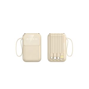 WANKEI LENTIVEN Powerbank 20000 mAh Mini With 4 Kabel Data Type C Micro USB Fast Charging LED Senter Display FP279