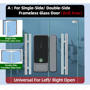 New RAYKUBE G18 Tuya Bluetooth Smart Glass Lock Fingerprint Electronic Digital Lock APP/IC Card/Password Unlock For Glass Door