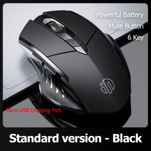 INPHIC PM6 F1 2.4G Wireless Mouse Rechargeable 500mAh Ergonomic Silent Gaming Mouse Adjustable 1600 DPI Optical Mice for Laptop PC with USB Nano Receiver