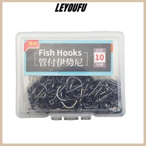 LEYOUFU Fishing Hooks Eyed Circle Jighead Barbed Fishhooks High Carbon Steel For Carp Fishing Material Goods Accessories Pesca