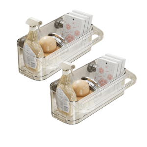 Kitchen Suction Cup Rag Rack Drain Wall-Mounted Multi-function Sink Rack Faucet Dishwashing Sponge Storage Rack多功能吸盘水槽抹布架