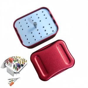 1pc Dental Box 30 Hole Points Endo Files Holder Disinfection Metal Autoclave Sterilizer Case Burs Oral Care Tools Random Color