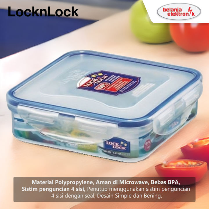 LocknLock Square Short Food Container 600ml HPL822 BPA-Free | Lazada ...