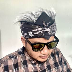 Topi Udeng Cowok Keren 2024/Udeng Rambut Palsu Pria/Blangkon Jawa Cowok/Iket Kepala Madura Pria