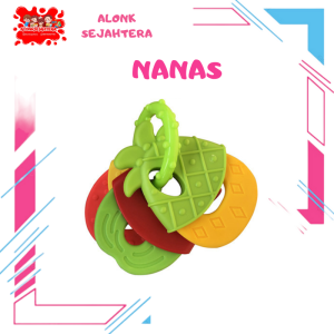 [ALONK.S] Gigitan bayi silikon 3in1 / Mainan gigi bayi