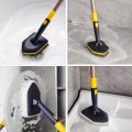 BOOMJOY Tub Tile Scrubber Brush 2 in 1 Cleaning Brush 58.2" Adjustable Telescopic Pole Stiff Bristles Scouring Pads Cleaning Tools. 