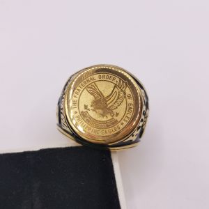 High Polished New Eagles Ring for Ate Vacuum Engraved TFOE-PE The Fraternal Order of Eagles Round Stainless Steel Gold Silver Black Fashion Rings Gift Box RINGJ10-01LA432