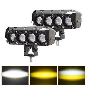 Lampu Tembak Sorot LED Laser 4 Mata / Lampu Tembak SQL 4 Mata  / Lampu Laser LED D2 D3 Transformer 4 Mata SQL 4 Mata Lensa Putih - Kuning / Lampu Tembak Laser / Lampu Tembak SQL 4 Lensa