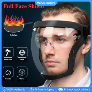 Work Facial Protection Mask with Filter Transparent Full Faceshield Kitchen Protection Anti-splash Mask