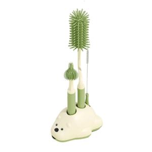 Baby Bottle And Nipple Brush Set 4PCS Silicone Bottle Cleaner Tool Space Saving For Hard To Reach Areas