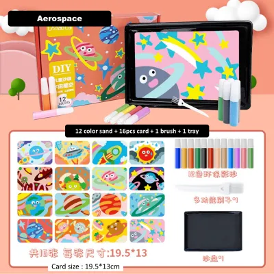Kids Colorful DIY Sand Painting Sand Art Cards Educational toys Art & Craft Creative toys for childrens boy & girls 儿童彩沙画 TT27