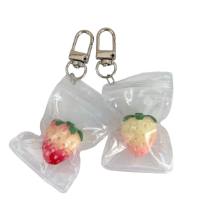 Fashionable Portable Strawberry Mobile Charm Pendant Featuring Gradients Color Designs for Trendy Individuals Wear