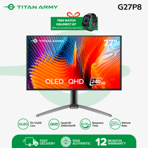 TITAN ARMY G27P8 26.5 inches 240HZ OLED 2K QHD 0.03ms GTG 99%sRGB CARE + ANTI BURN SCREEN QD-OLED Gaming Monitor