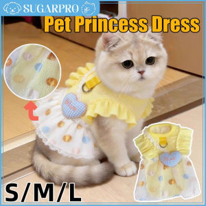 Pet Princess Dress Summer Thin Pet Skirt Small Dog Cat Clothes Pet Bubble Skirt Breathbale Ice Silk