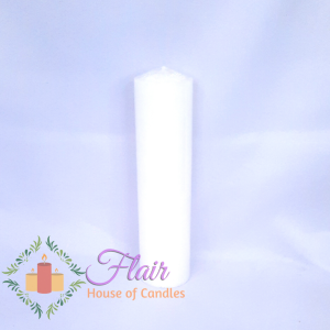 Flair LG Long Candle in Glass Plain Colored Smokeless Altar Prayer Candle Long Glass Candle (100hrs burn time) 21cm tall