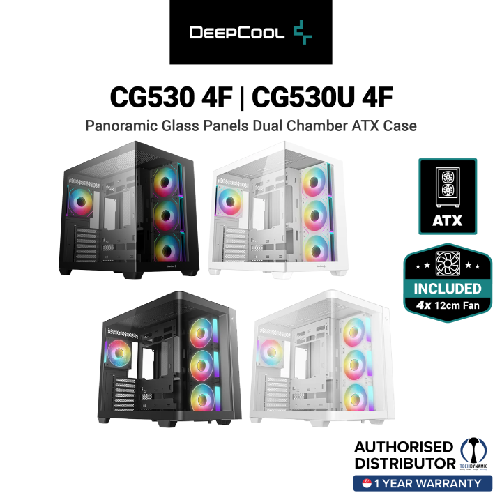 DEEPCOOL CG530 4F Mid Tower ATX TG Dual Chamber - Black / CG530