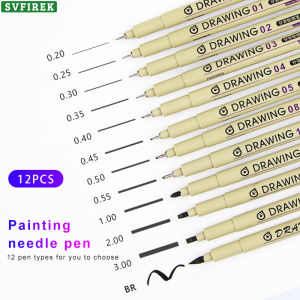 12PCS Sakura Pen Set Comic Line Pens Sketch Drawing Pen Ink Marker Pen Fine Art Architectural Design Pens