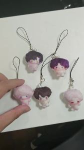 5Pcs/Pack Love and Deepspace Kawaii Plush Pendant Keyring Xavier Zayne Rafayel Sylus CalebSoft Doll Phone Chain Gift for Fans