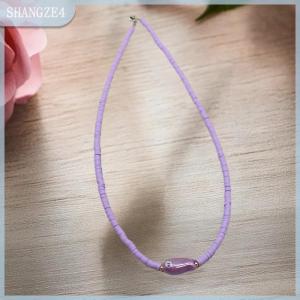 【SHANGZE4】 Bohemian phong cách đầy màu sắc cá gốm Mặt dây chuyền vòng cổ cho phụ nữ mềm Polymer hạt đất sét đa màu sắc bãi biển đồ trang sức