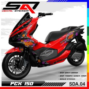 Decal Sticker Custom Full Body PCX 150 - Dekal Stiker Variasi Motor PCX 150 Premium Racing SDA.04