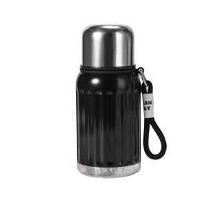 HULEQQI 316 Stainless Steel Mini Thermos Cup Keep Warm and Cold 450ml Dual Drink Thermos Fashionable Leak-proof Insulated Mug for Home