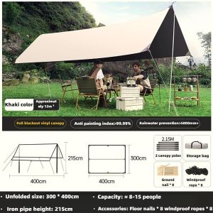 Camping Tarps Outdoor Camping Tarp Lightweight Waterproof Thick Fabric Tent Camping Shelter Sunshade