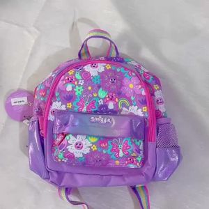 LJAustralia smiggle original childrens schoolbag girl backpack purple butterfly cool kawaii11 inch 1-3 years old