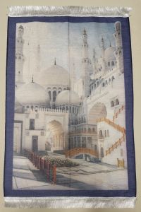 Sajadah Turki Chenil Chenille Rumbai Tambang Premium Rajut Motif Bunga Souvenir Umroh Haji Free Kemas Plastik Kaca