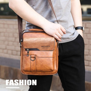 geegofirst Vertical Handbag MenS Shoulder Bag Leather Business Crossbody Business Bag