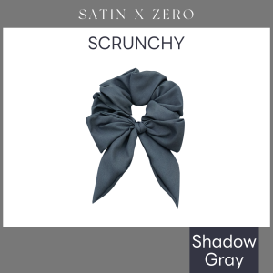 SATIN X ZERO ยางรัดผม ผ้าซาตินเกรดพรีเมี่ยม โดนัทพร้อมโบว์ผูก (Shadow Gray) ผมไม่ลีบ ไม่กินผม ไม่หนัก ผ้านุ่มเบาสบายหัว