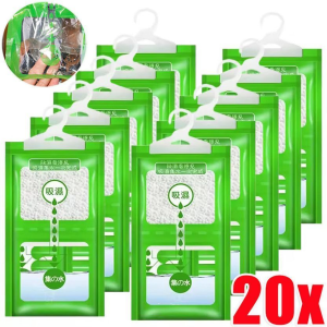 Hanging Dehumidifier Bags | Moisture Absorbing Desiccant for Wardrobe Closet & Room | Anti-Mo