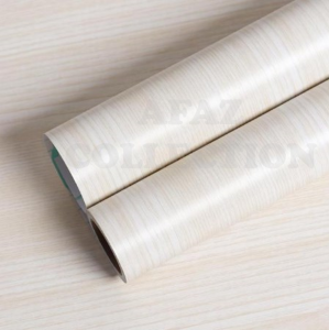 Wallpaper Stiker Dinding Serat Kayu Cream Muda 1 roll ukuran 45 cm x 10 meter