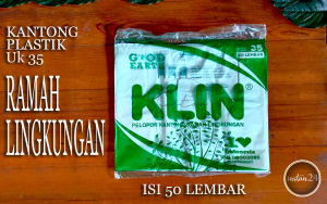Kantong Plastik Kresek Klin Go Green Motif uk 35 Ramah Lingkungan isi 50 lembar
