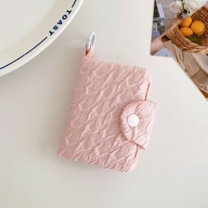 MENGLIANG Large Capacity Coin Purse Package Pendant Wrinkled Wallet Card Holder Cute Multi Layer Card Bag Mini Storage Bags