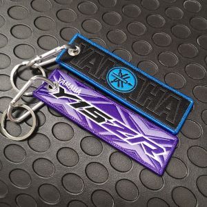 1 PC Motorcycle Keychain Embroidery Ribbon Collection Keyring for Yamaha
